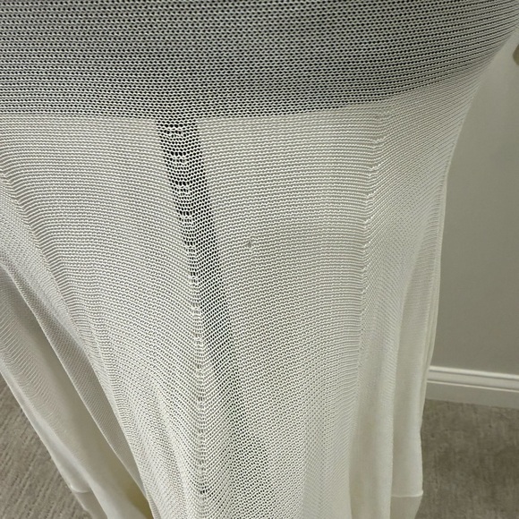 ALC Sheer White Pleated Long Sleeve Maxi Dress - Picture 4 of 6